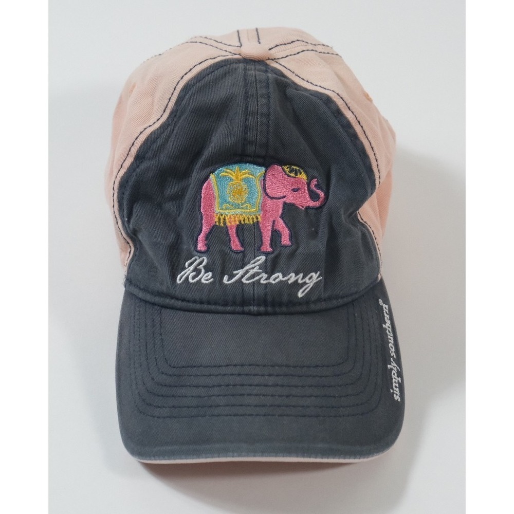 Simply Southern Women's Be Strong Elephant Logo Baseball Cap Hat Adjustable
